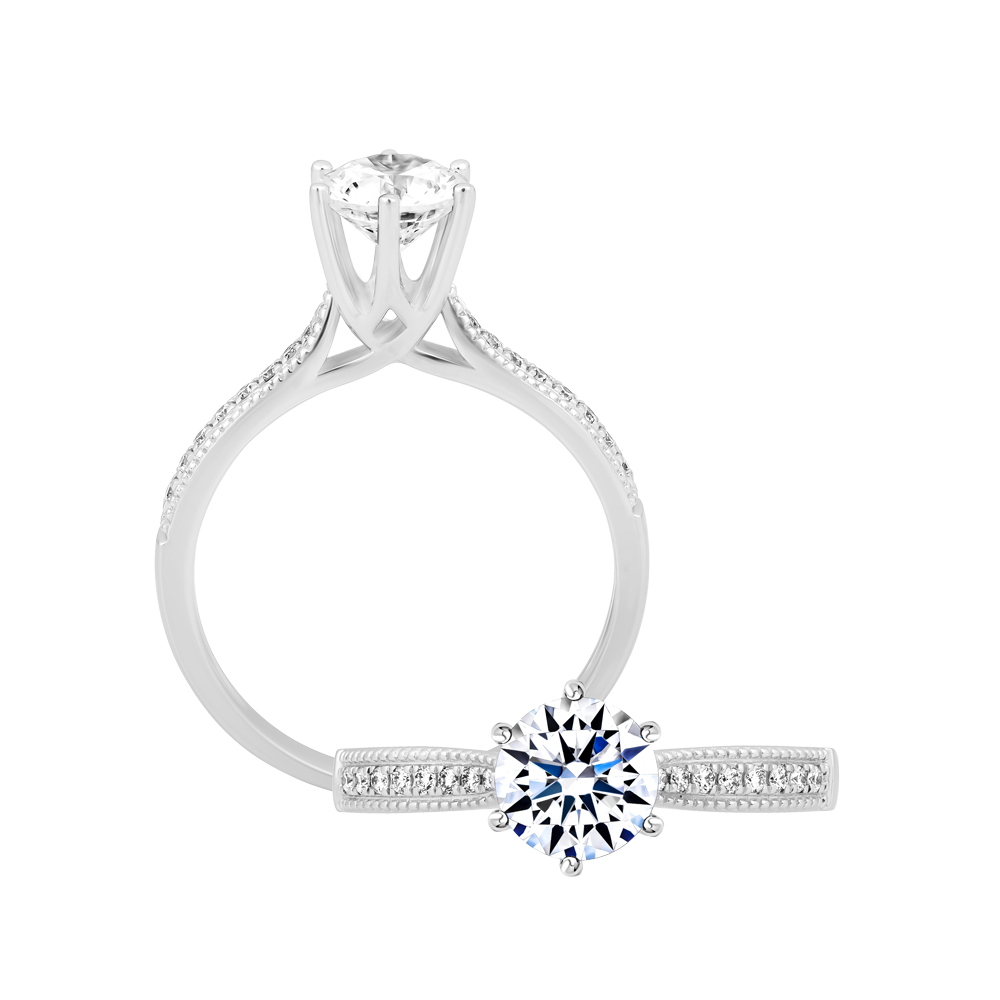 Nhẫn nữ kim cương tấm vàng 14K Harmority 1CT