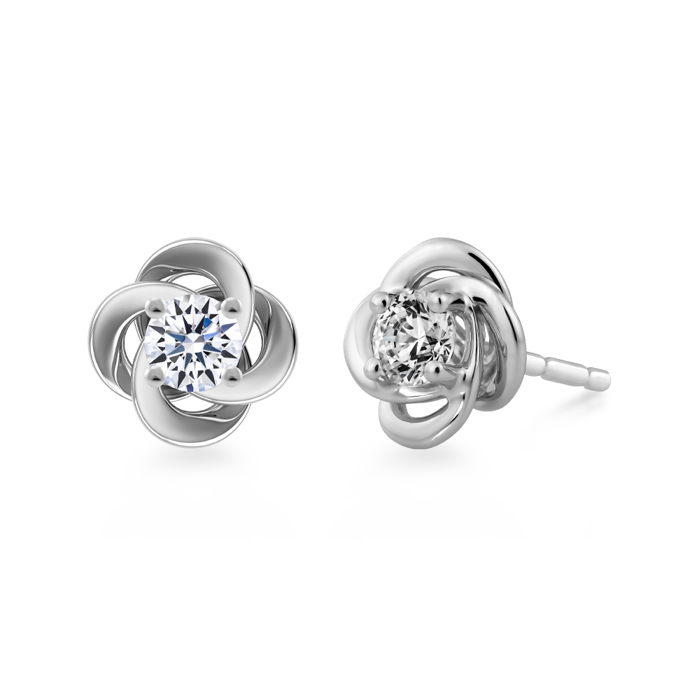 Hoa tai đính đá CZ vàng 18K Fate twine 5C GVER0061722