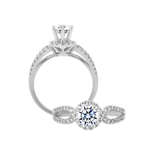 Ổ nhẫn nữ kim cương tấm vàng 14K Exemplary 5C