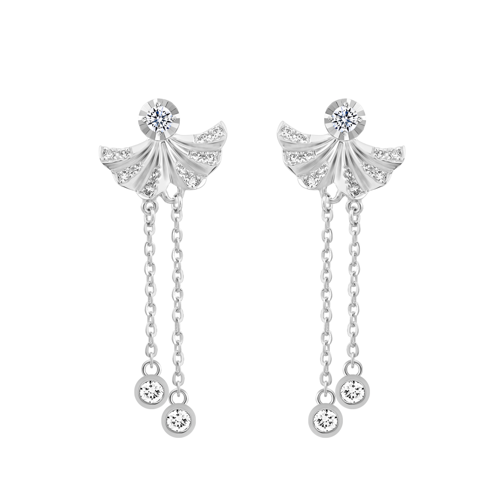 Hoa tai đính đá CZ vàng 18K Nickie