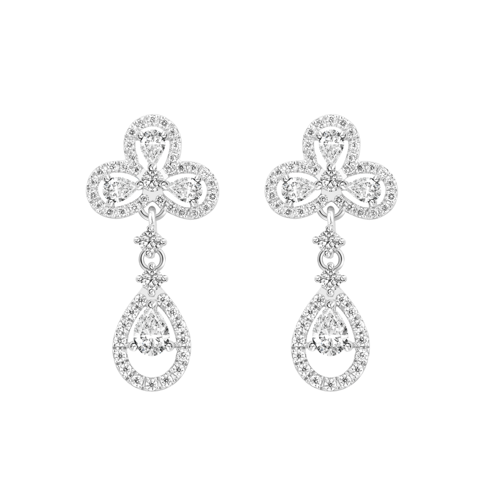 Hoa tai đính đá CZ vàng 10K Elana