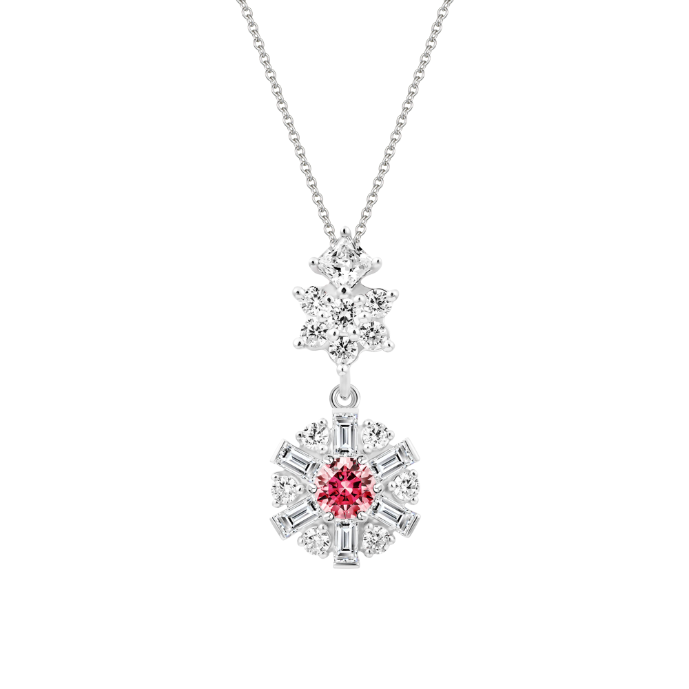 Mặt đính đá CZ vàng 14K Brighty RED 5C