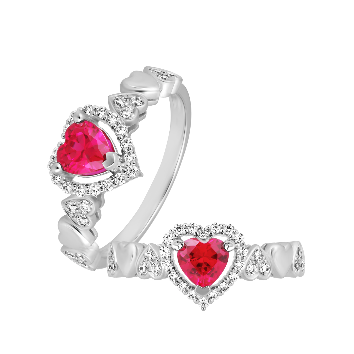 Nhẫn nữ đính đá màu Ruby vàng 14K Valentina S.RUB