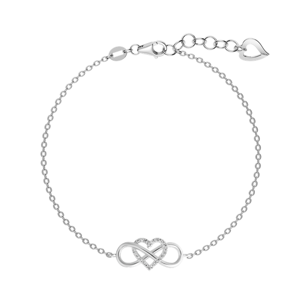 Dây tay kim cương viên vàng 14K Infiniting Heart