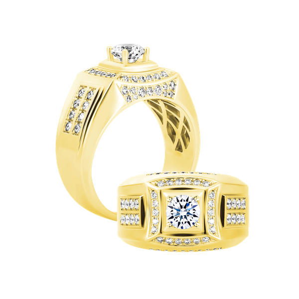 Nhẫn nam đính đá CZ vàng 14K Athletic V2 5C Y