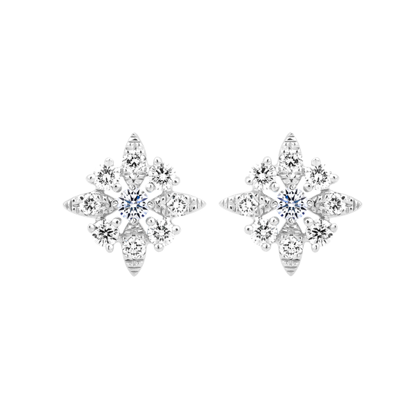 Hoa tai kim cương viên vàng 14K Propitious B TD