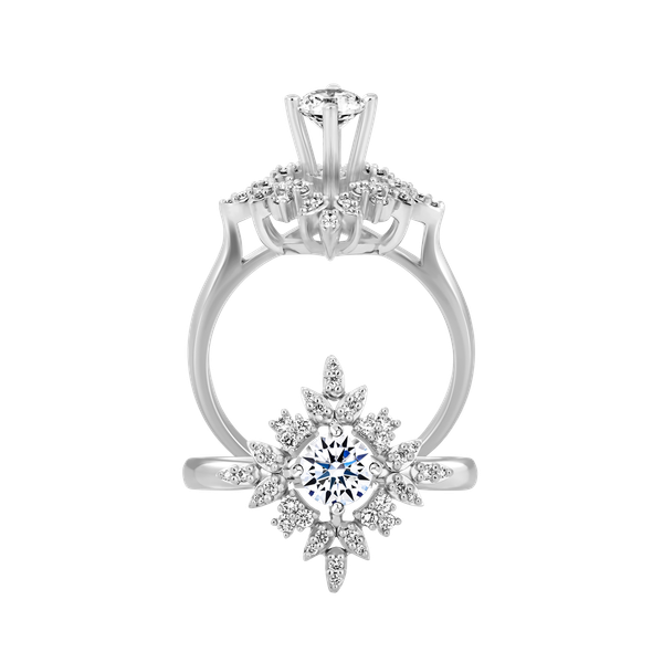 Ổ nhẫn nữ kim cương tấm vàng 14K Entirely 3C
