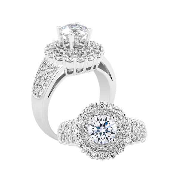 Ổ nhẫn nữ kim cương tấm vàng 14K Brucey 1CT