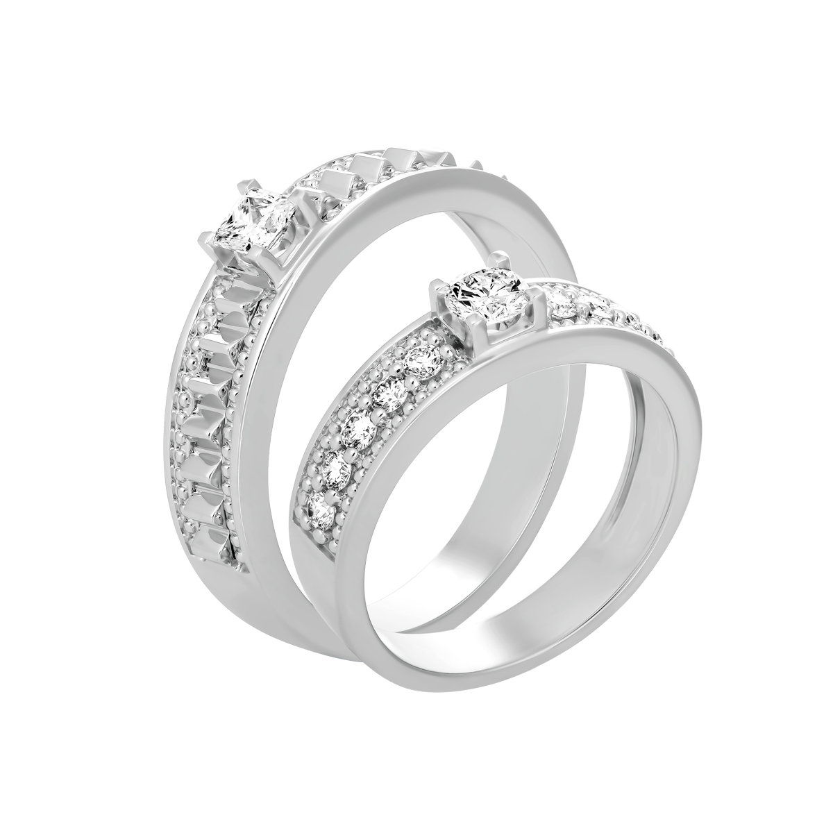 Nhẫn cưới nam kim cương viên vàng 14K Congenial M