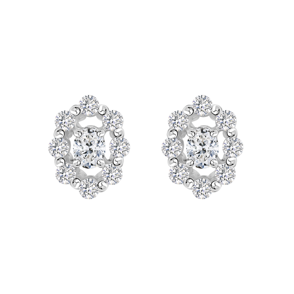 Hoa tai kim cương viên vàng 14K Jena A154 TD