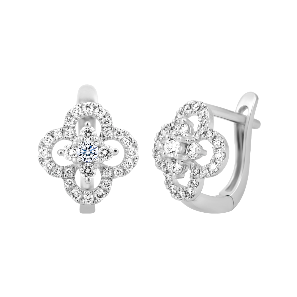 Hoa tai đính đá CZ vàng 14K Delighting V2