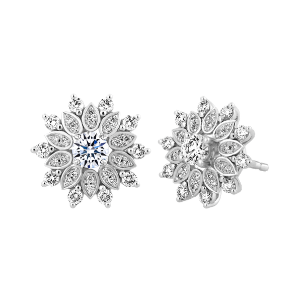 Hoa tai kim cương tấm vàng 14K Radiance 5C