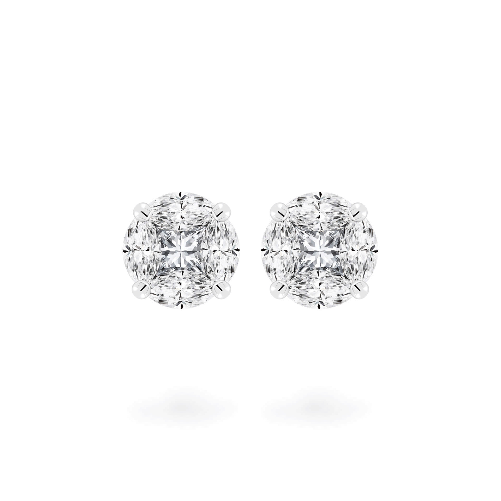 Hoa tai kim cương viên vàng 14K Jena A213 TD