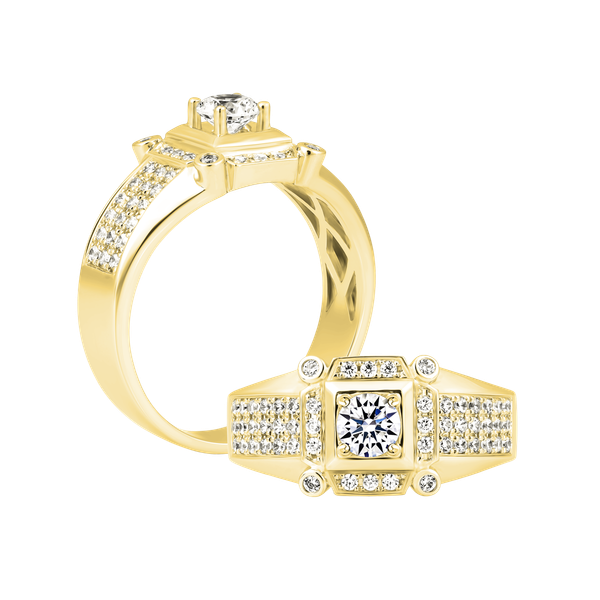 Nhẫn nam đính đá CZ vàng 10K Quartet 3C Y