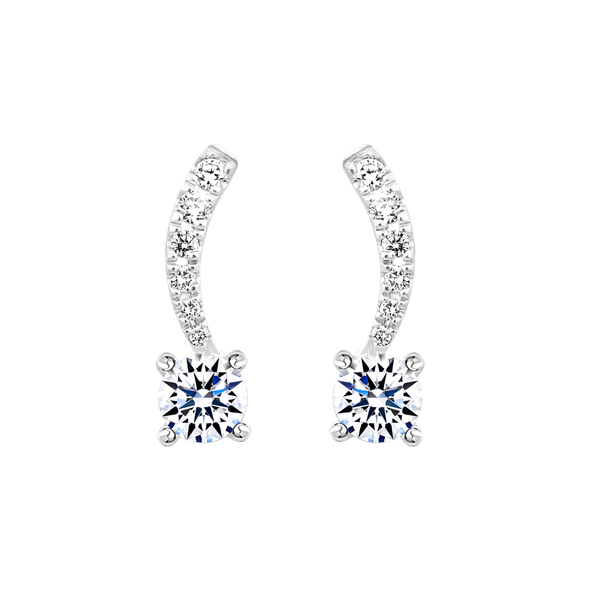 Hoa tai kim cương 8 Hearts & Arrows vàng 14K Vacile H&A 2C