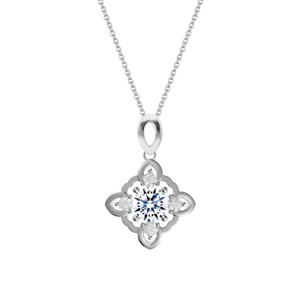Mặt kim cương tấm vàng 14K Editional 2C