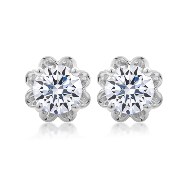 Hoa tai đính đá CZ vàng 14K Adley 1CT GVER0085741