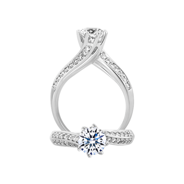 Ổ nhẫn nữ kim cương tấm vàng 14K Volary 2CT