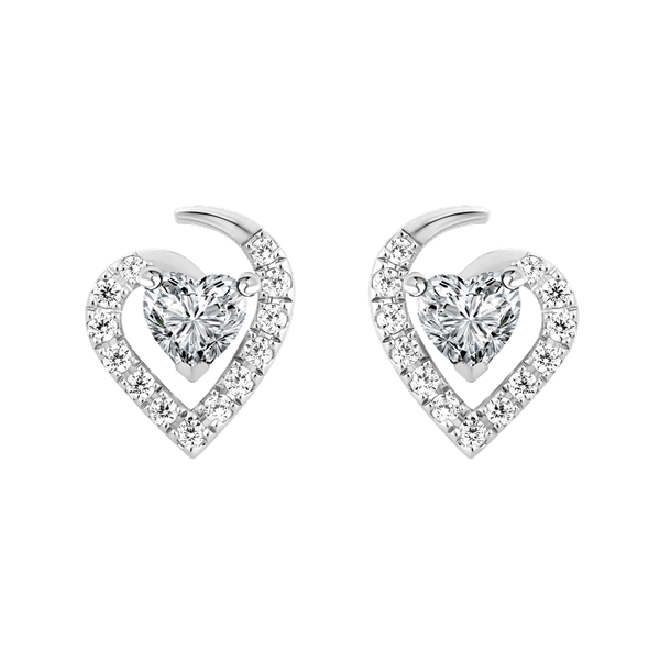 Hoa tai đính đá CZ vàng 14K Heartion HR 2C