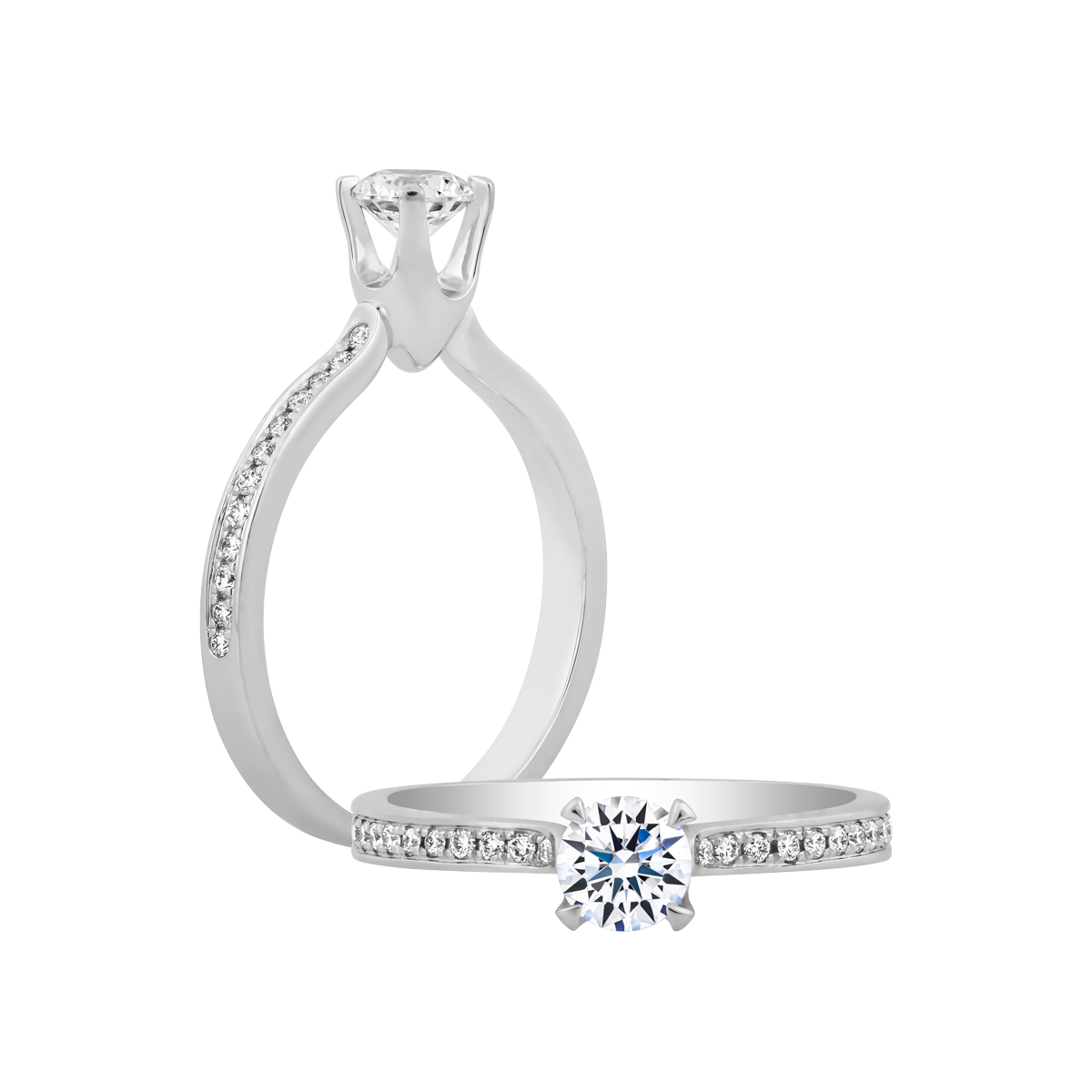 Nhẫn nữ kim cương viên vàng 14K Silk Stocking GIA 3C GVRG0227134M