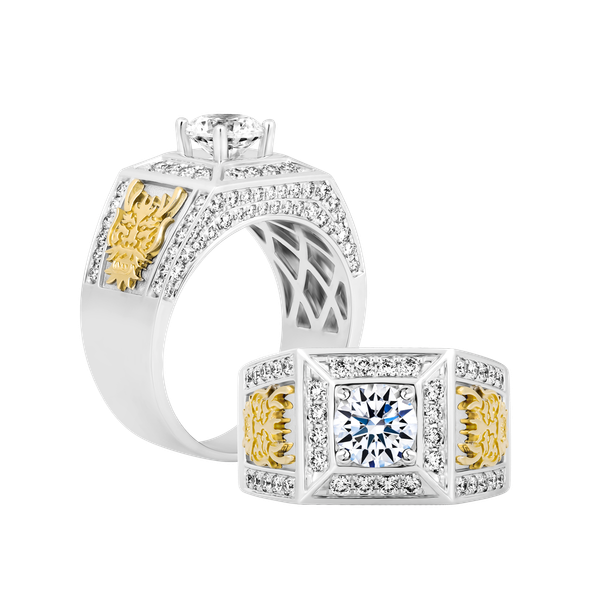 Nhẫn nam kim cương tấm vàng 14K Outlander V2 1CT WY