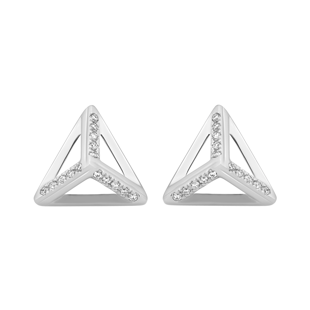 Hoa tai kim cương viên vàng 14K Peaking V2