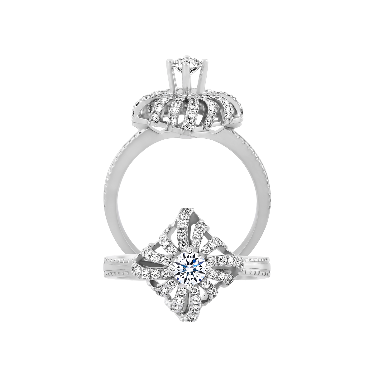 Nhẫn nữ kim cương 8 Hearts & Arrows vàng 14K Jewel N H&A 2C GVRG0249265