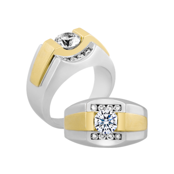 Nhẫn nam kim cương tấm vàng 18K Rolan N2 1CT WY