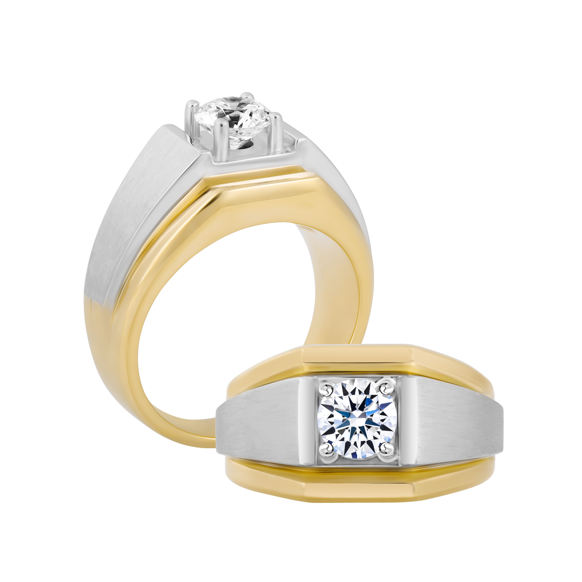 Nhẫn nam đính đá CZ vàng 14K Porsching 3C YW