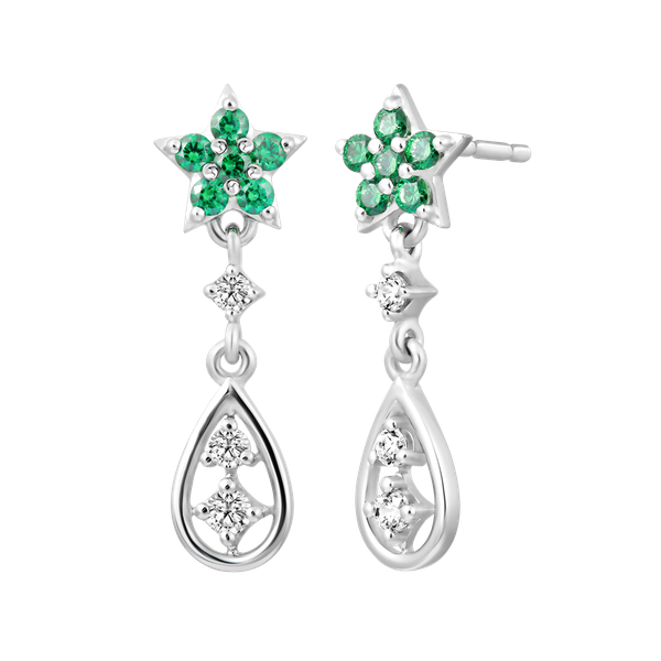 Hoa tai đính đá CZ vàng 14K Sheeny GRE