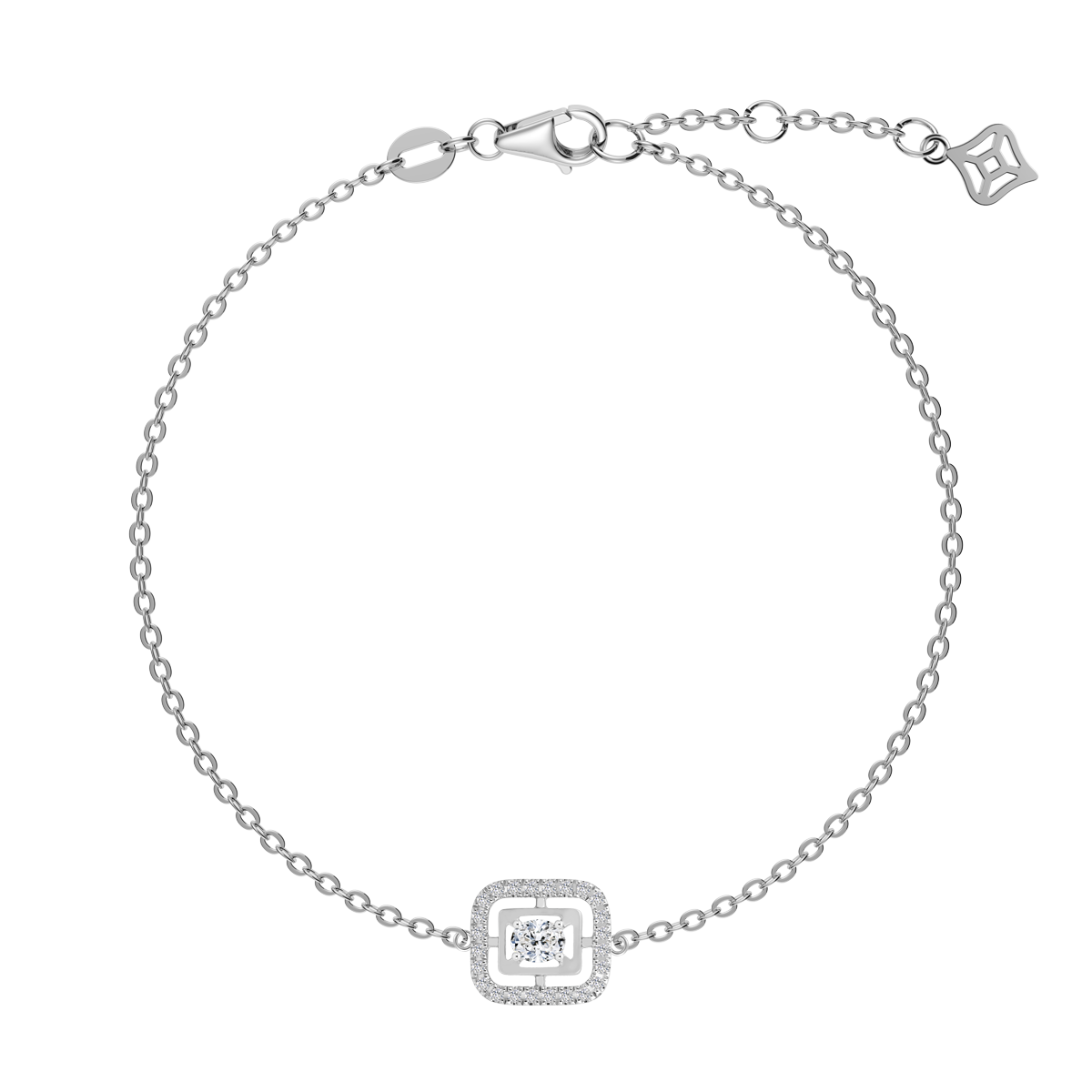 Dây tay đính đá CZ vàng 18K Lucia