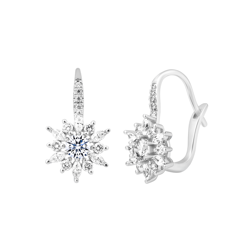 Hoa tai đính đá CZ vàng 14K Bloomy 2C