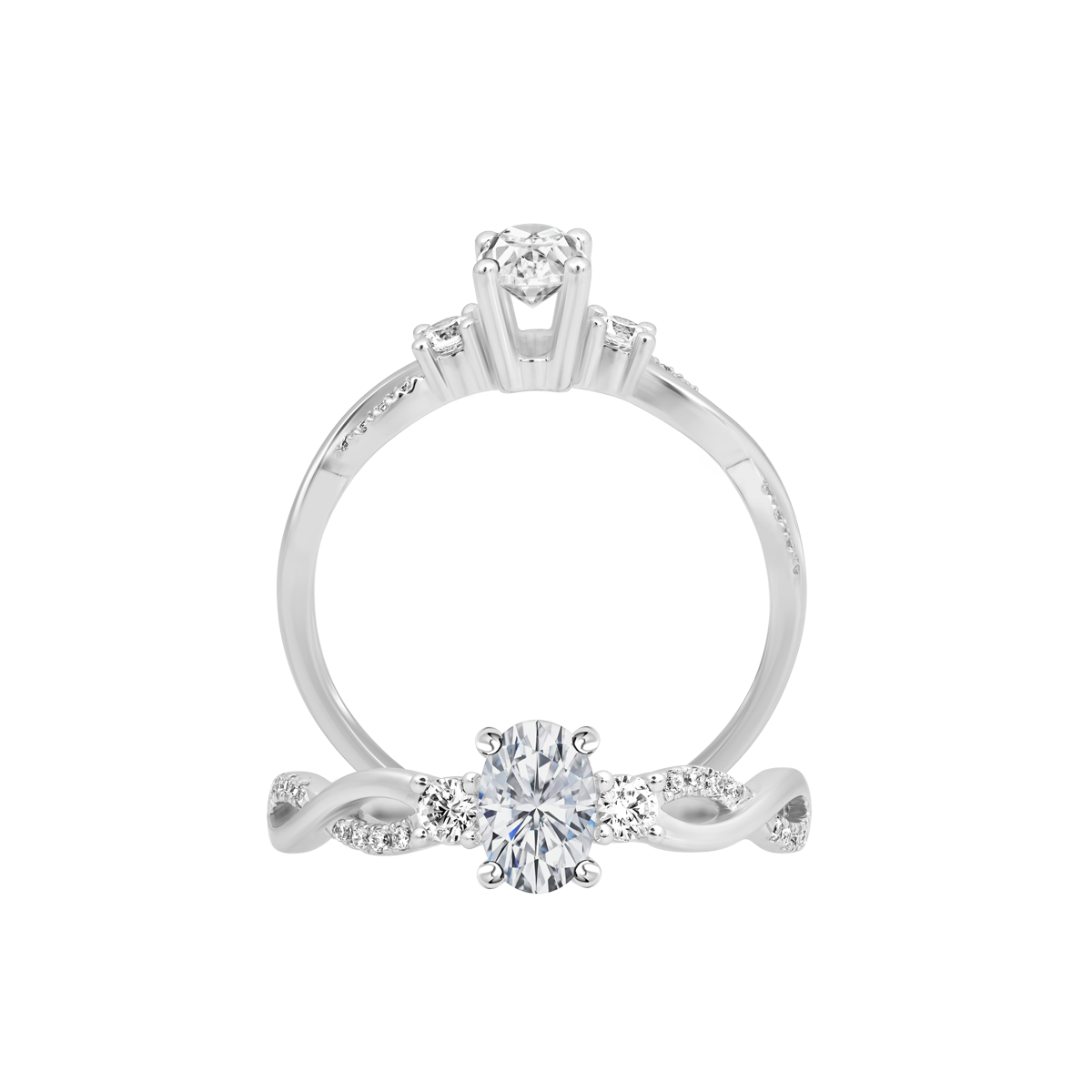Nhẫn nữ đính đá CZ vàng 14K Zemoring OV