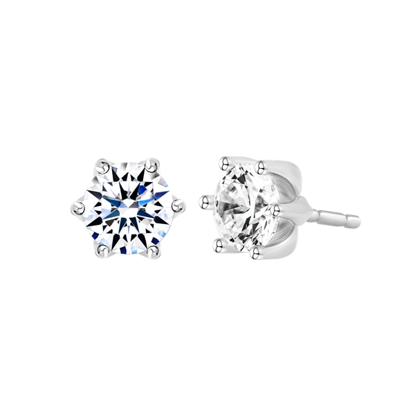 Hoa tai đính đá CZ vàng 18K Freshing 1CT