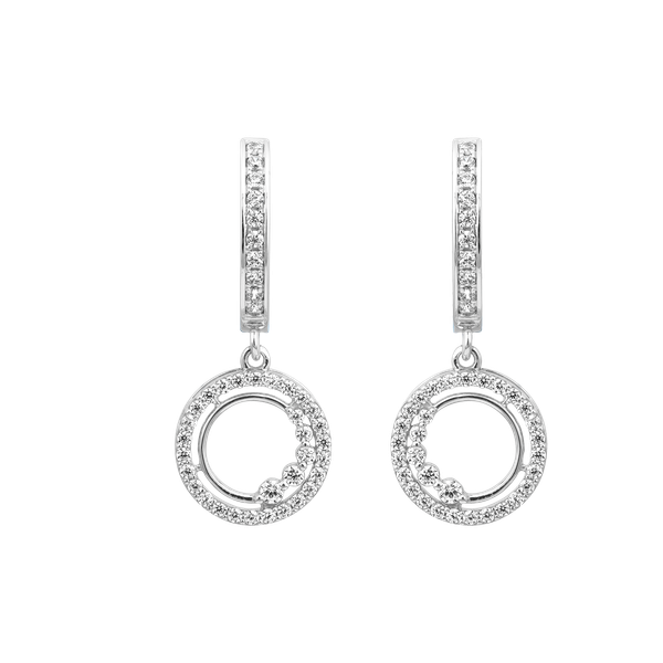 Hoa tai đính đá CZ vàng 18K Astra