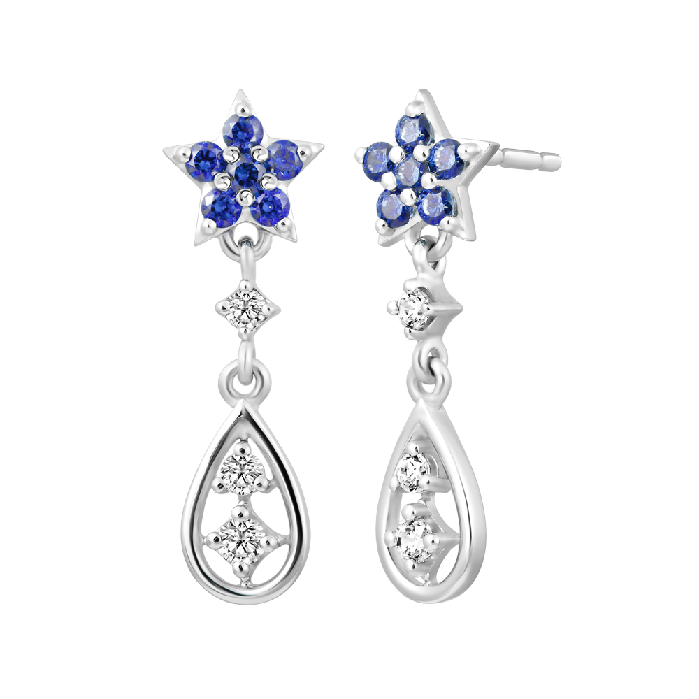 Hoa tai đính đá CZ vàng 14K Sheeny FBL