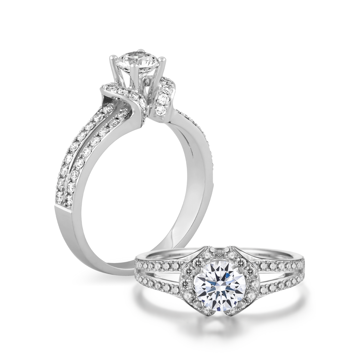 Nhẫn nữ kim cương viên vàng 14K Daedal N GIA 2C GVRG0200274M