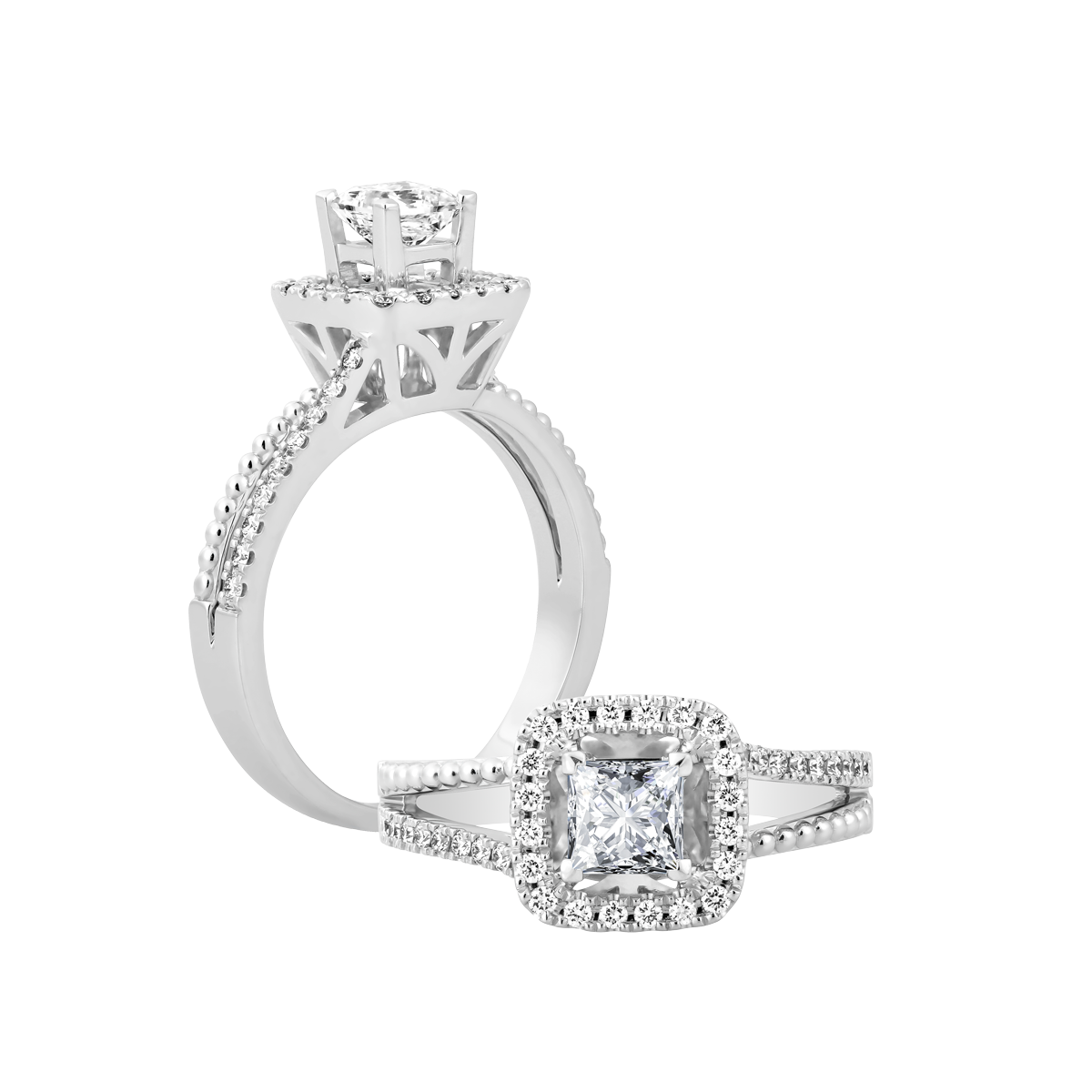 Nhẫn nữ kim cương viên vàng 14K Revive PR 2C