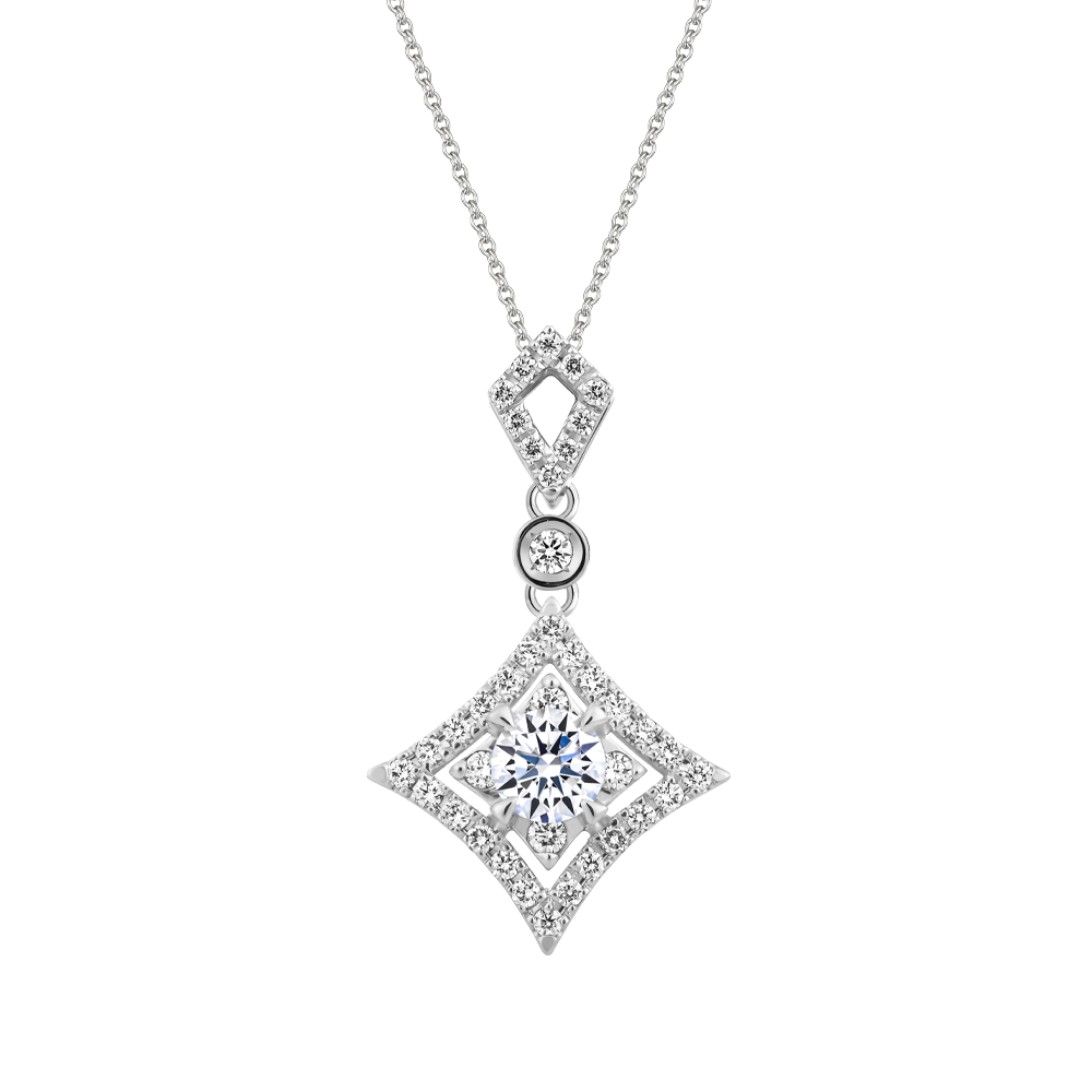 Mặt kim cương tấm vàng 14K Flaring 2C