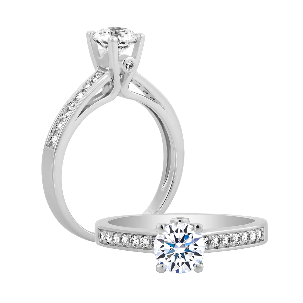 Nhẫn nữ kim cương tấm vàng 14K Empire 2C