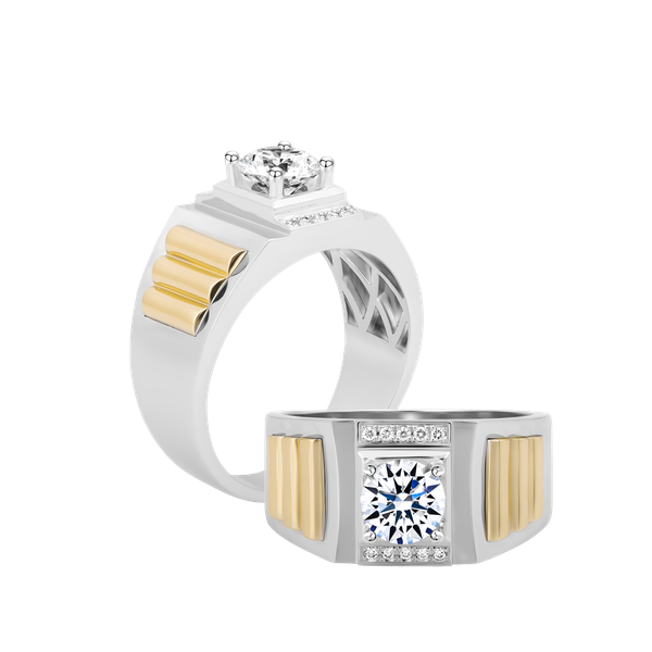 Nhẫn nam kim cương tấm vàng 14K Bolden 1CT WY