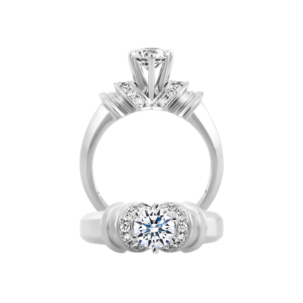 Ổ nhẫn nữ kim cương tấm vàng 14K Nymph N 5C