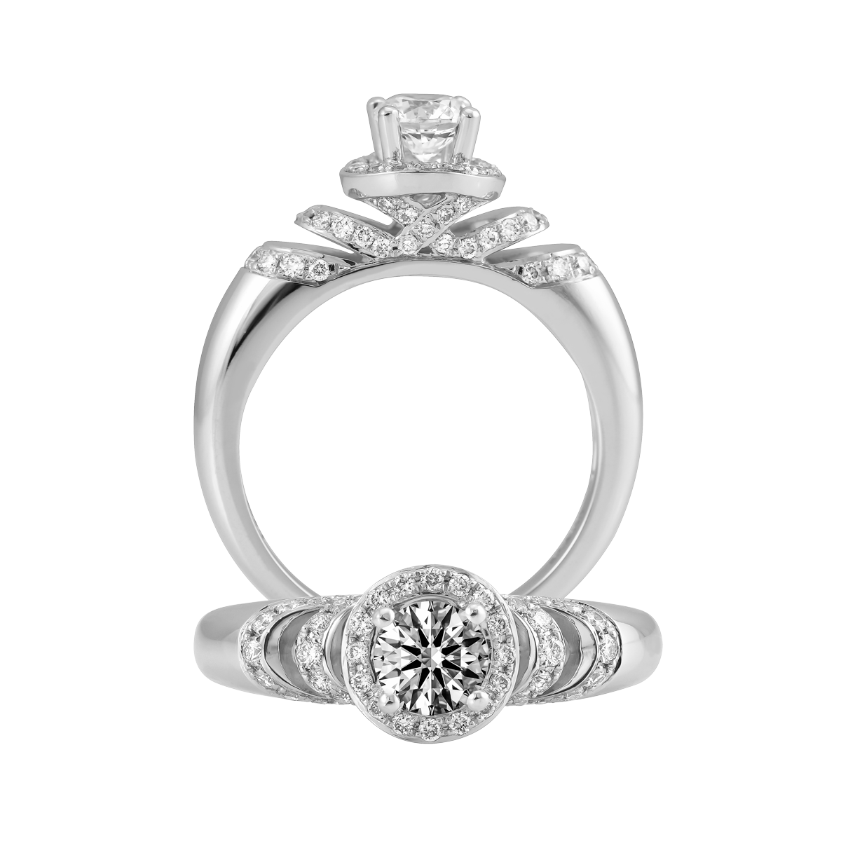 Nhẫn nữ kim cương tấm vàng 14K Debris N 5C