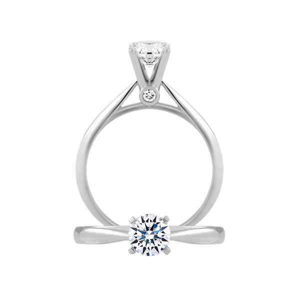 Nhẫn nữ kim cương 8 Hearts & Arrows vàng 14K Loving light H&A 3C GVRG0255416