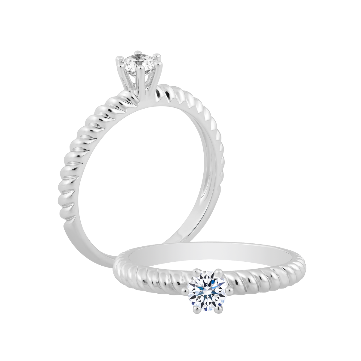 Nhẫn nữ kim cương 8 Hearts & Arrows vàng 14K Carminda H&A 2C GVRG0235688