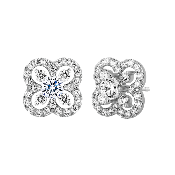 Hoa tai kim cương tấm vàng 14K Cherishing 3C