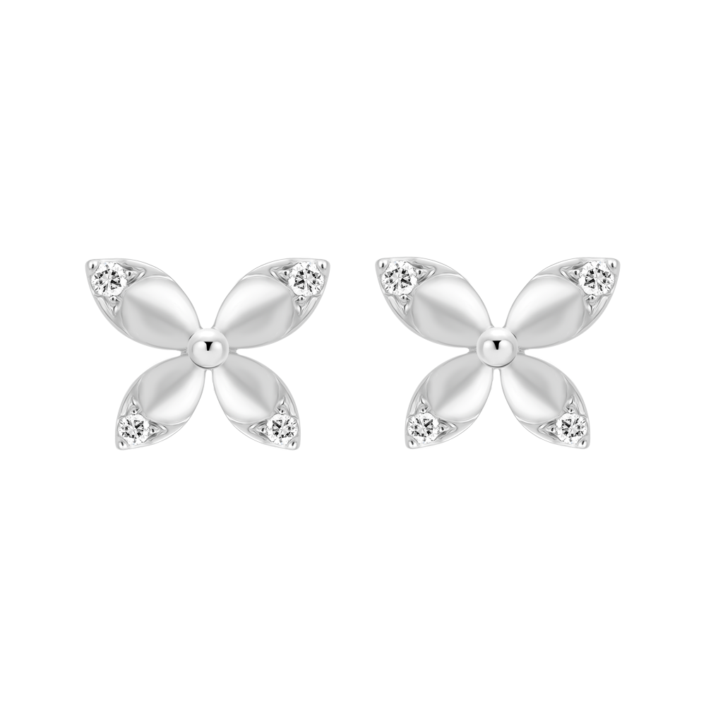 Hoa tai kim cương viên vàng 14K Tendent TD