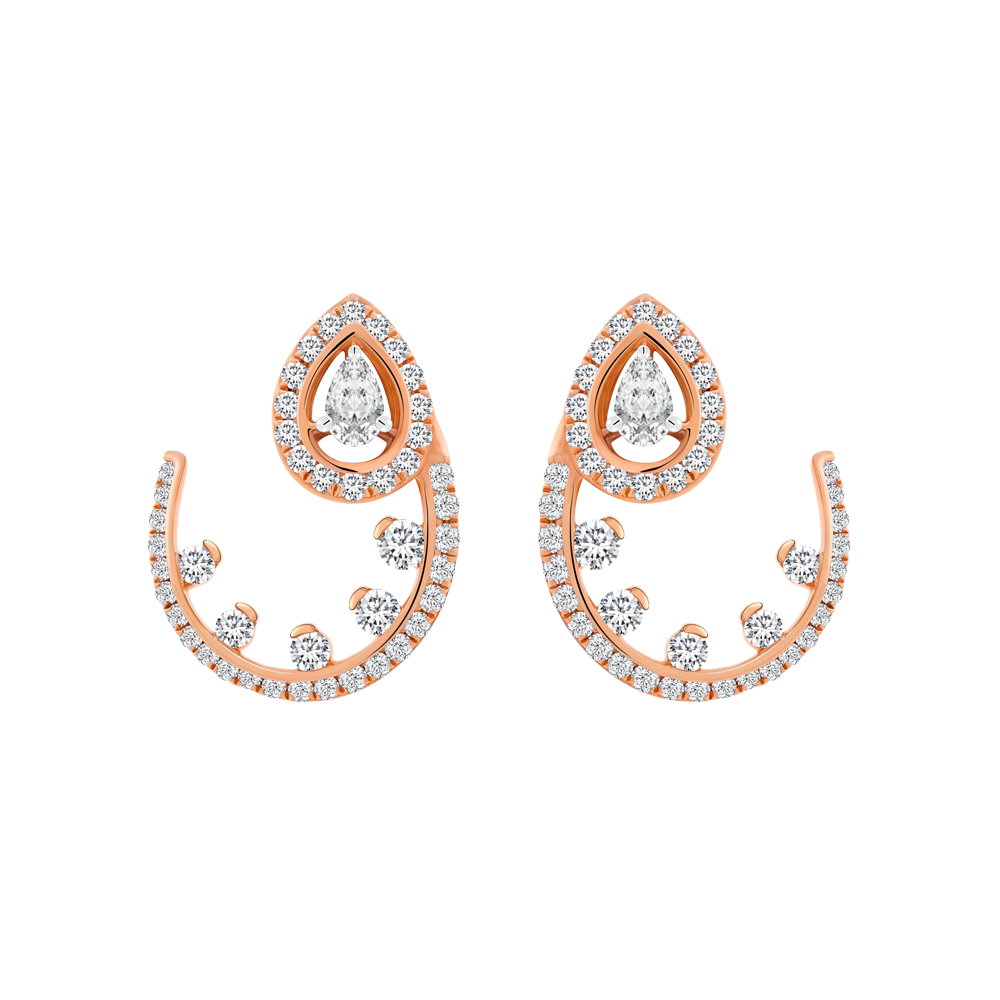 Hoa tai kim cương viên vàng 18K Jena A324 TD