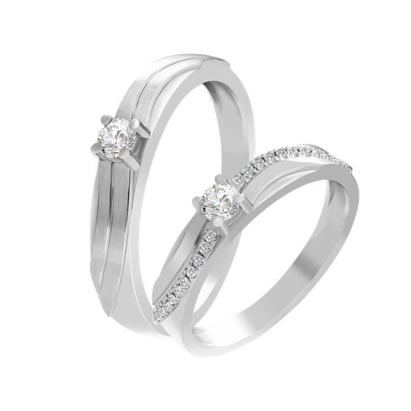 Nhẫn cưới nam kim cương vàng 14K Sugaring 10p M