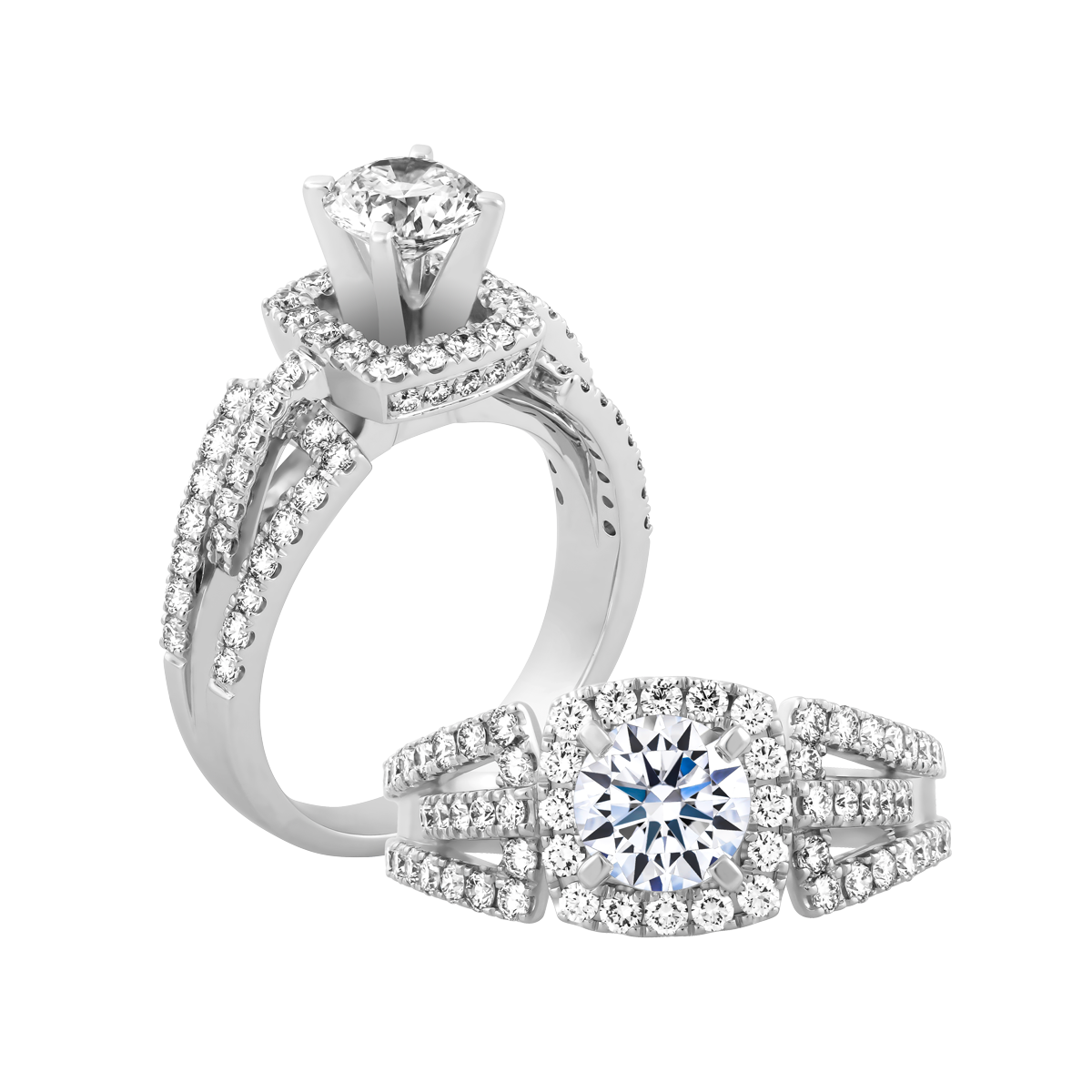 Nhẫn nữ kim cương tấm vàng 14K Fealty N 2CT